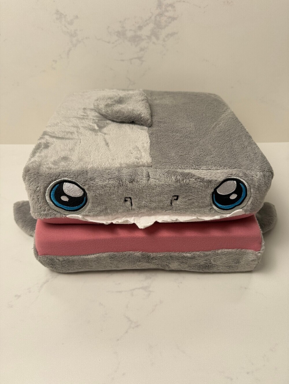 Pillow Cube Cub Plush Pillow Dove Gray 2010s Cozy Chill Vibe - Shark